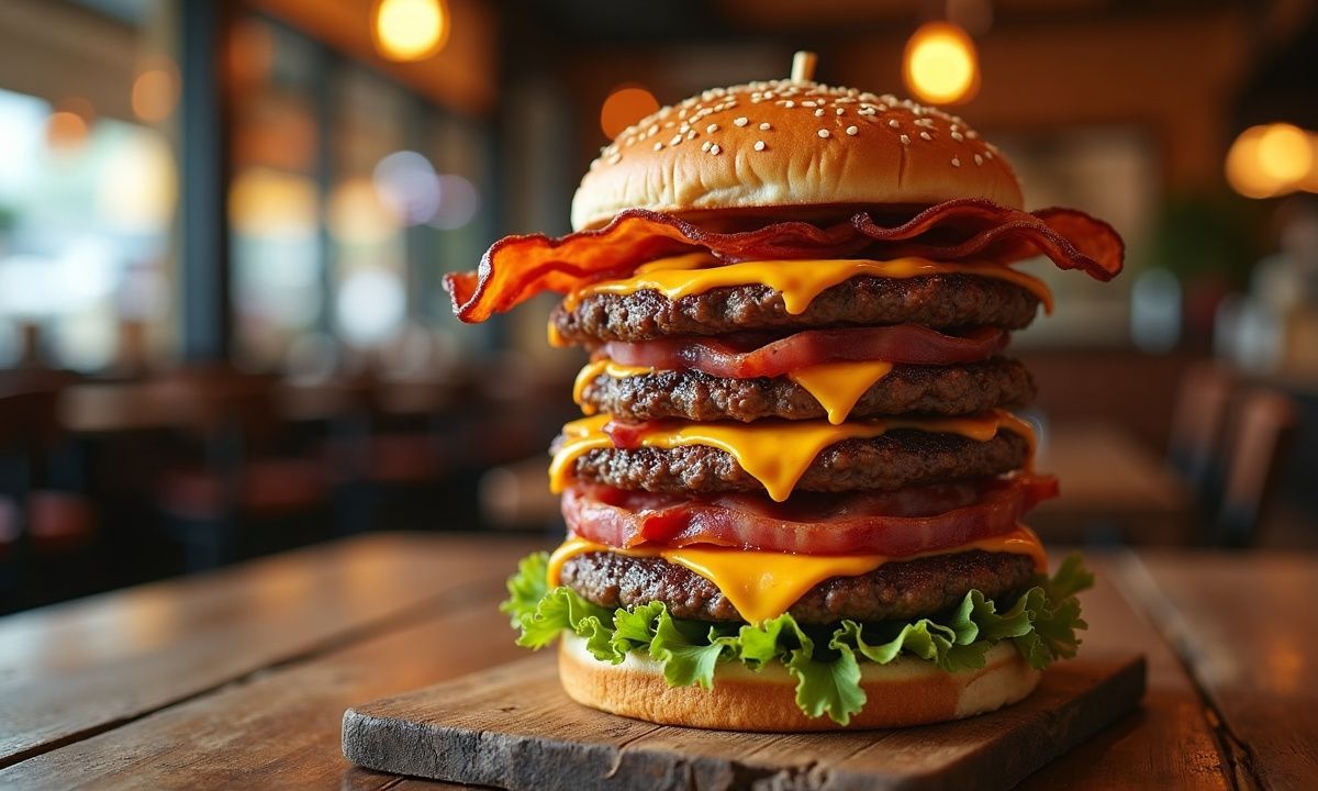 5 steaks, 8 tranches de fromage et 4 de bacon : Burger King frappe fort avec un burger à 1 856 calories.